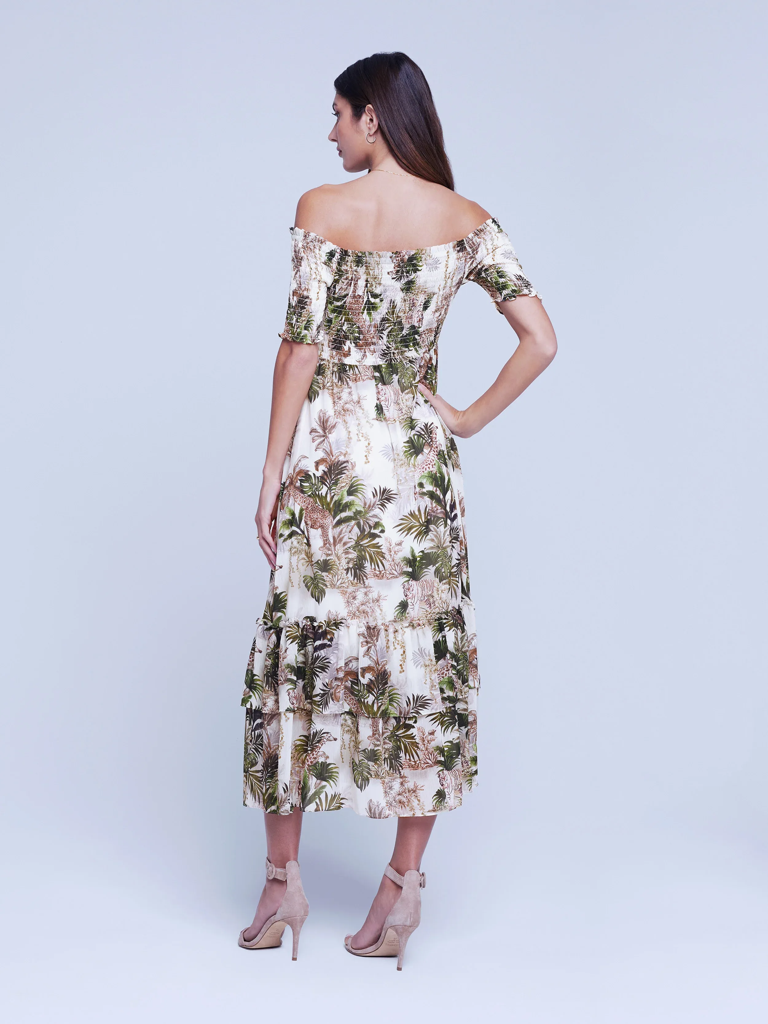 61214SGBvs L'Agence Oriel Off Shoulder Dress