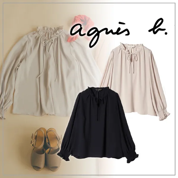 Agnes b  |Long Sleeves Plain Shirts & Blouses