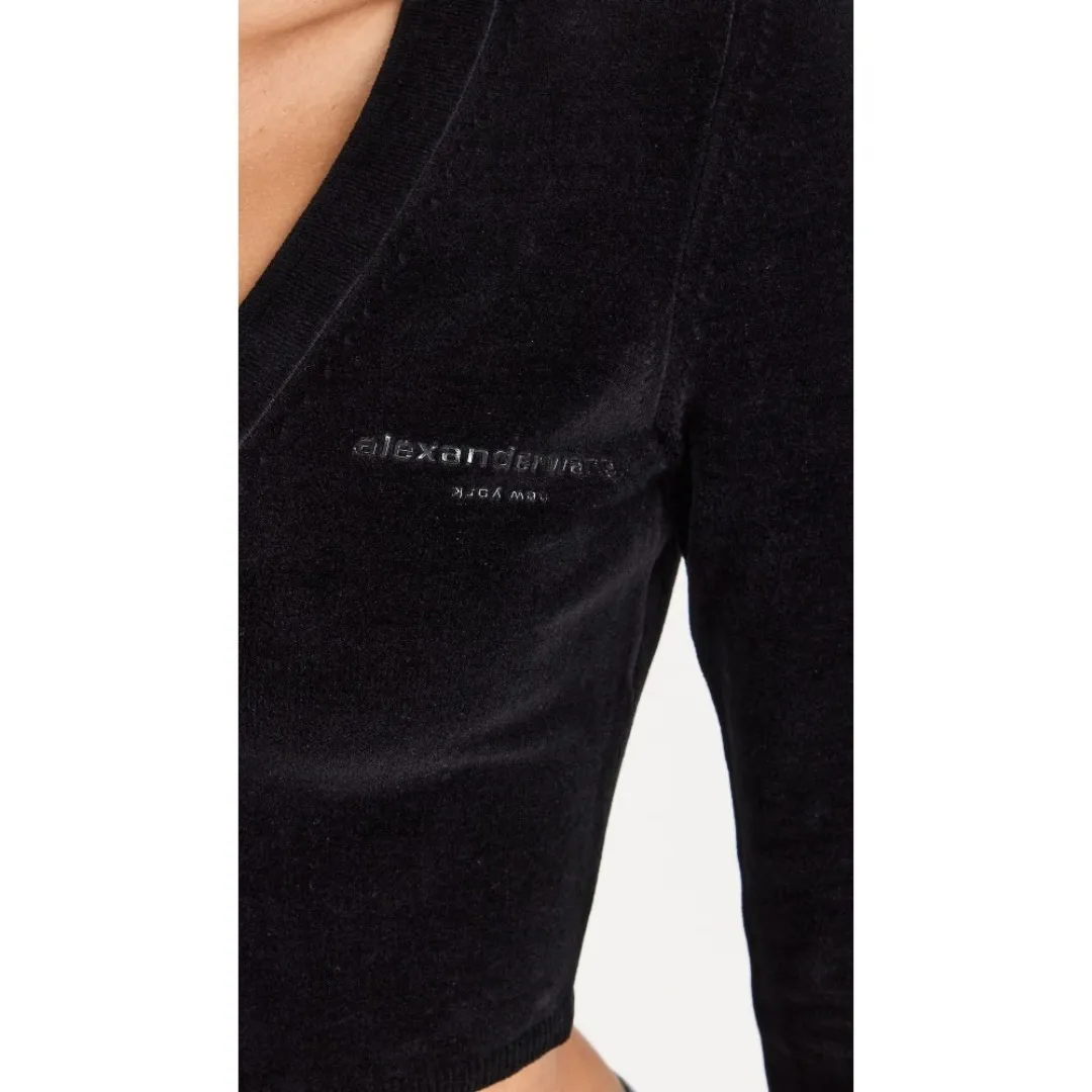 Alexander Wang  |Casual Style Long Sleeves Plain Cotton Logo Cardigans