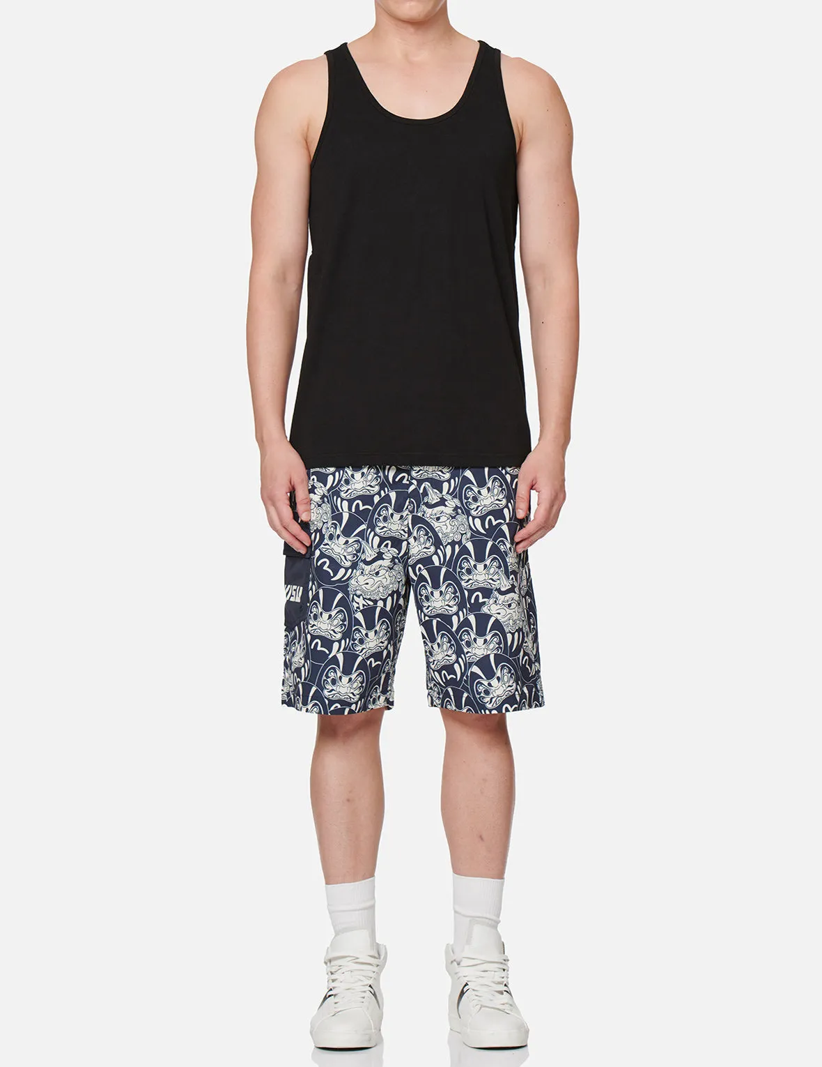 Allover Daruma Buddies Print Board Shorts