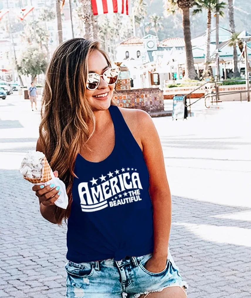 AMERICA THE BEAUTIFUL WOMEN'S TANK | NAVY