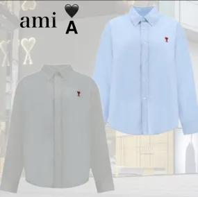 AMI PARIS  |Long Sleeves Cotton Logo Shirts & Blouses