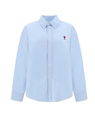 AMI PARIS  |Long Sleeves Cotton Logo Shirts & Blouses