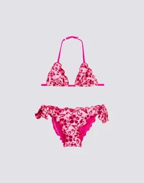 BIKINI BAMBINA CON STAMPA HIBISCUS SK23