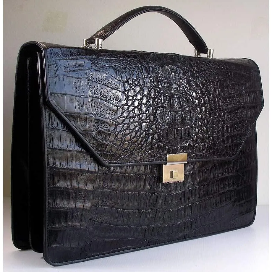 Black Crocodile Briefcase