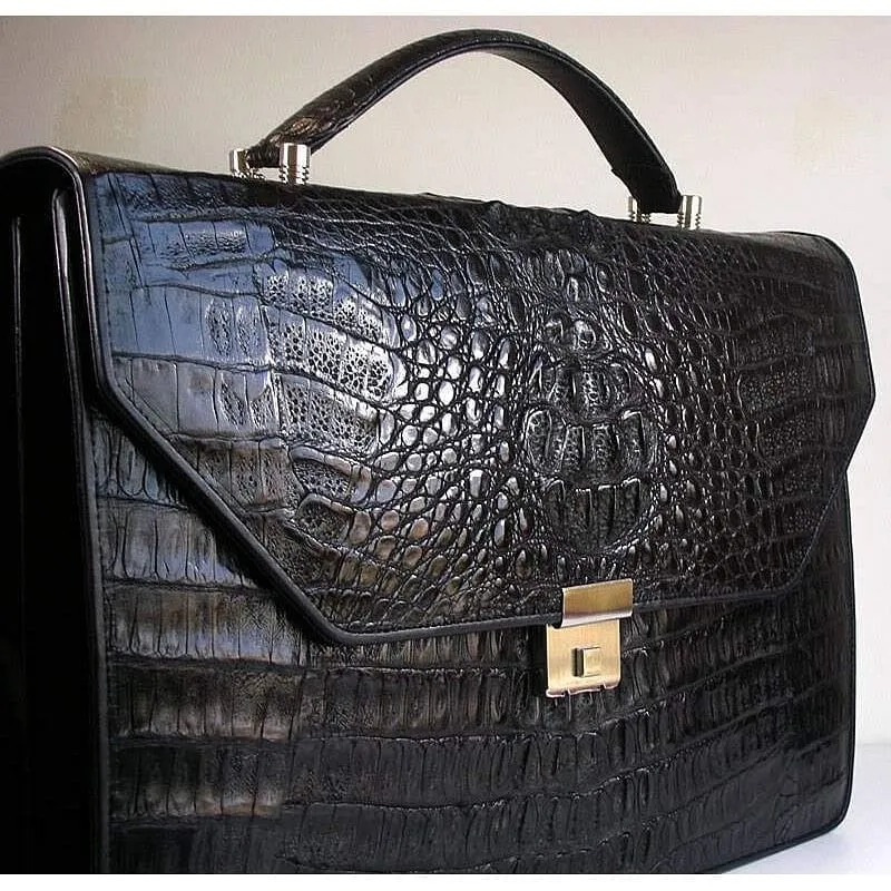 Black Crocodile Briefcase