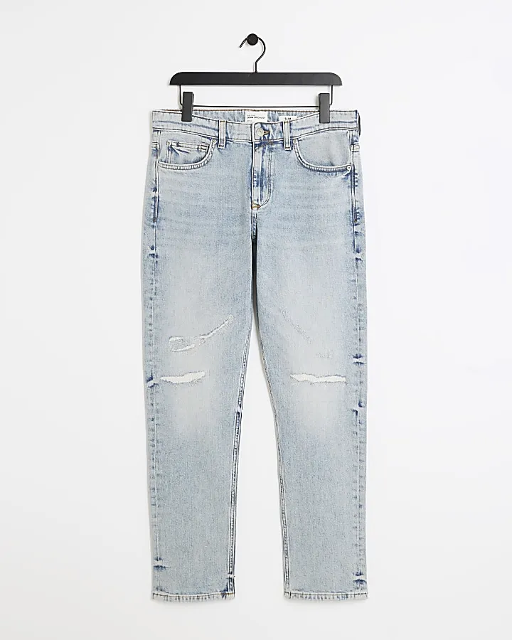 Blue slim fit ripped jeans