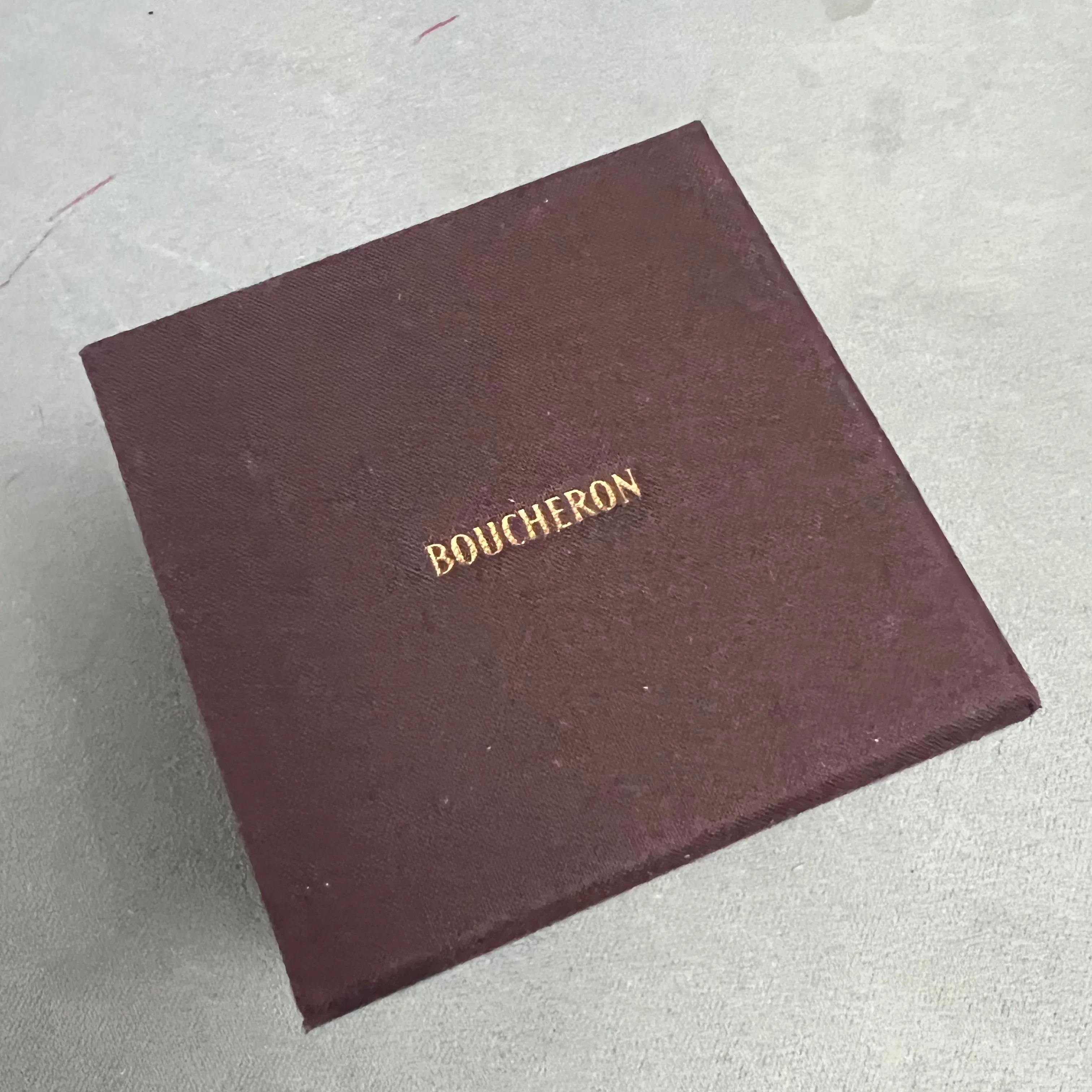 BOUCHERON Ring/Cufflinks/Earrings Box + Outer Box 3.10x3x3.10 inches