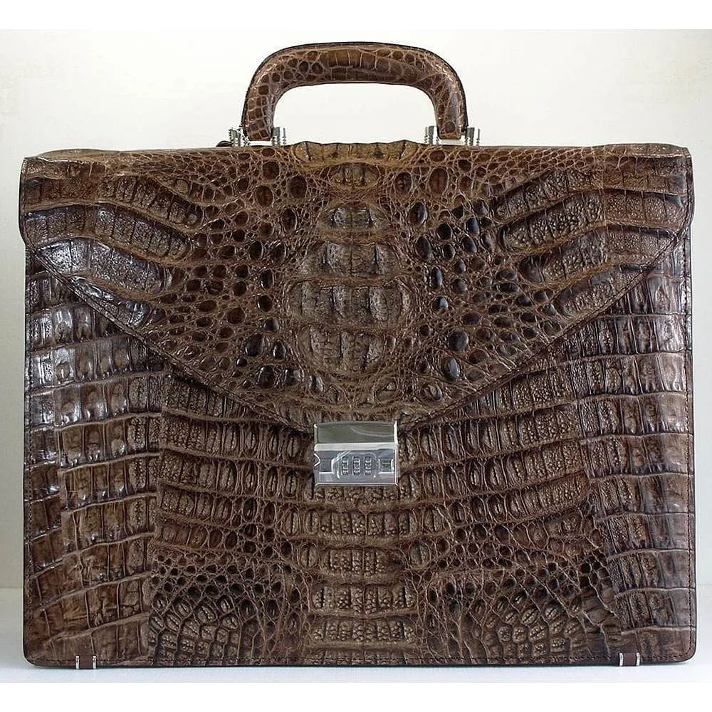 Brown Big Crocodile Briefcase