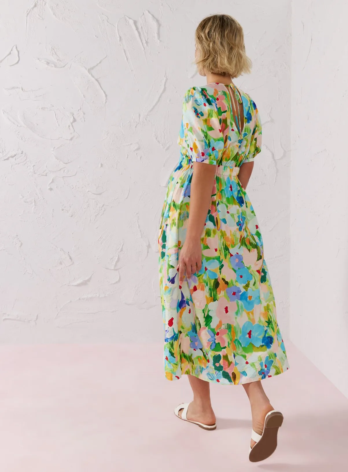 Buy EVERBELLE Floral Blurred Print Midi Dress 16 | Dresses | Tu