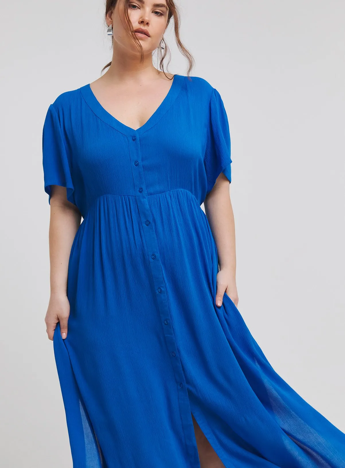 Buy SIMPLY BE Crinkle Button Up Maxi Dress 16 | Dresses | Tu