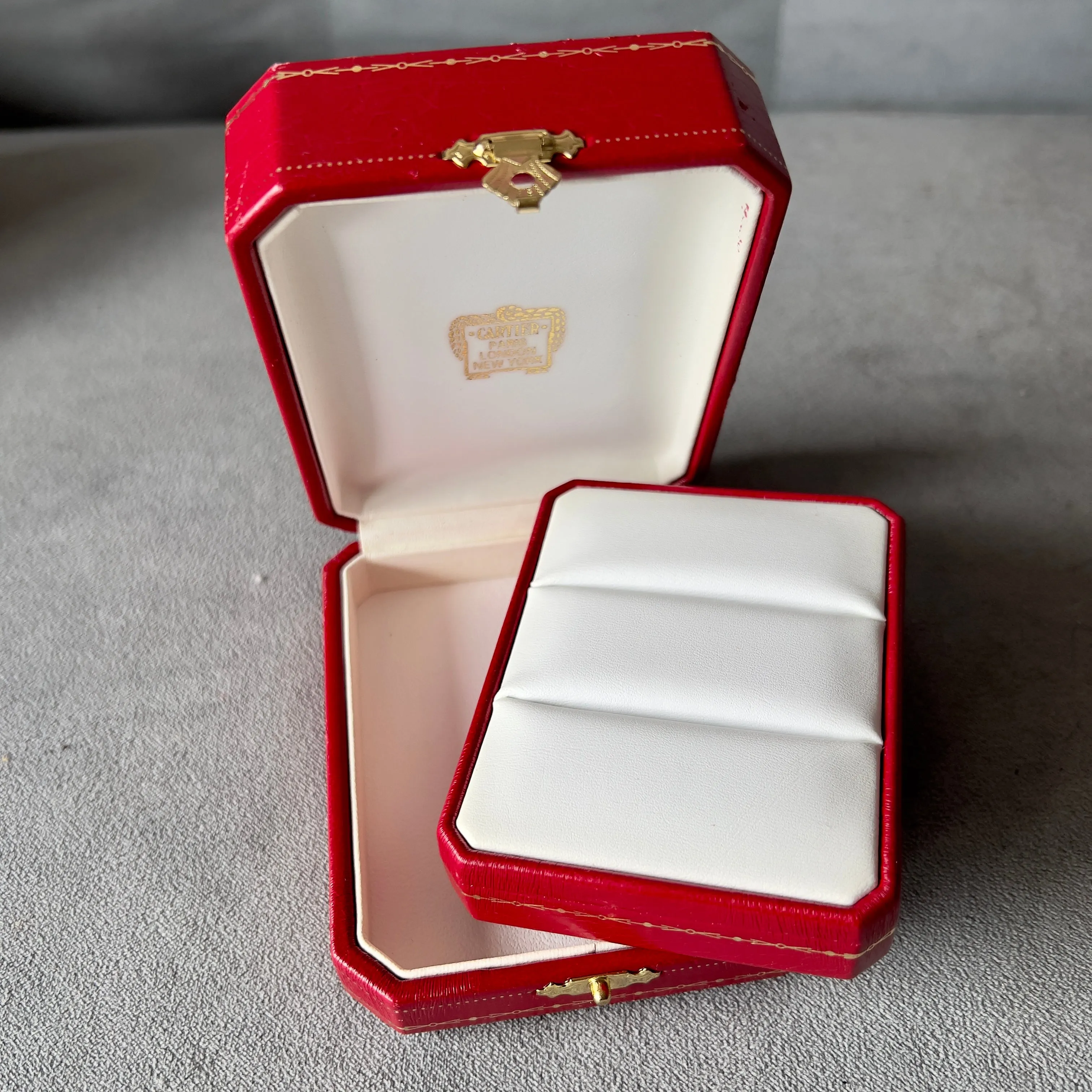 CARTIER Double Alliance Ring Box + Outer Box 4.5x3.60x2 inches