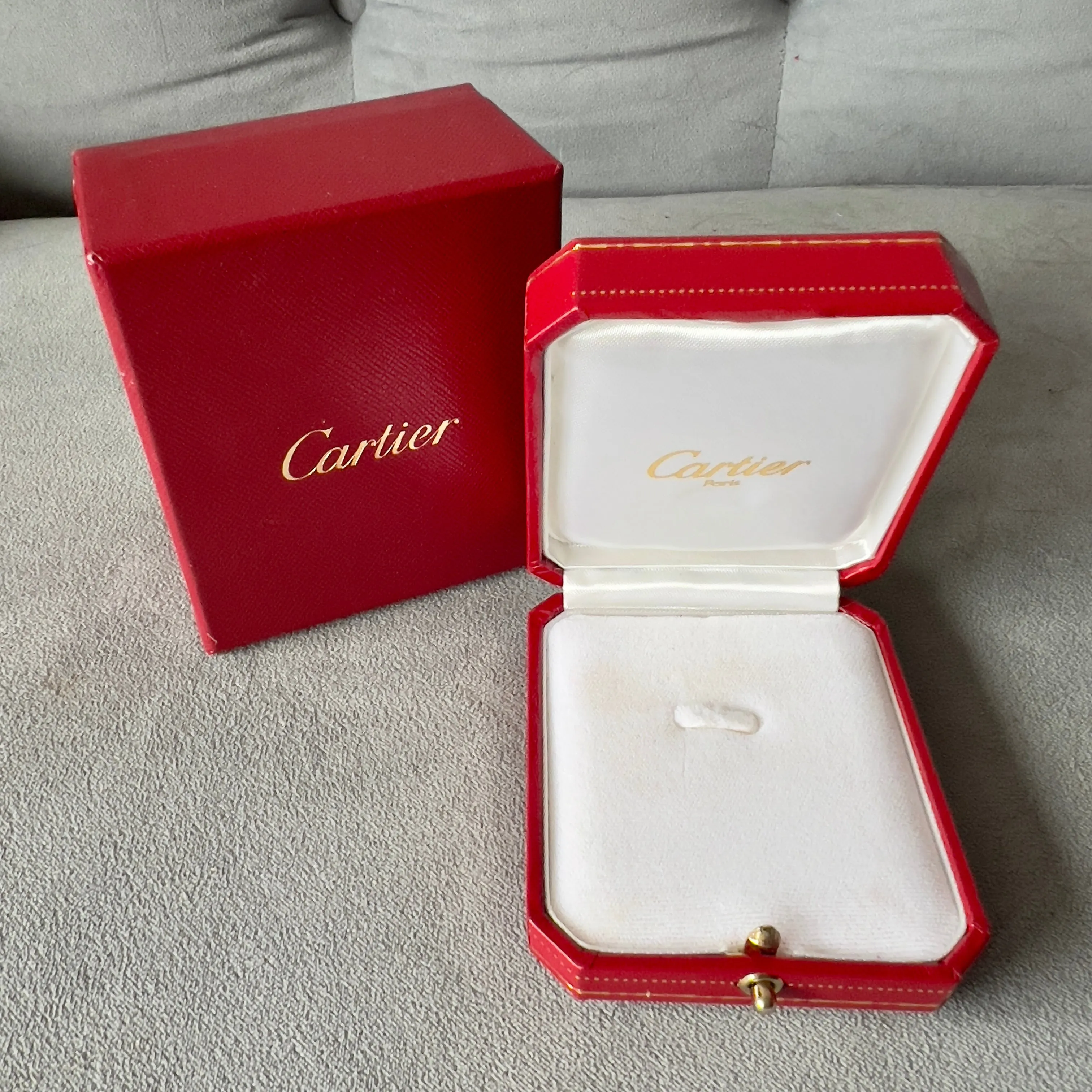 CARTIER Pendant Box 3.10x2.75x1.25 inches + Outer Box