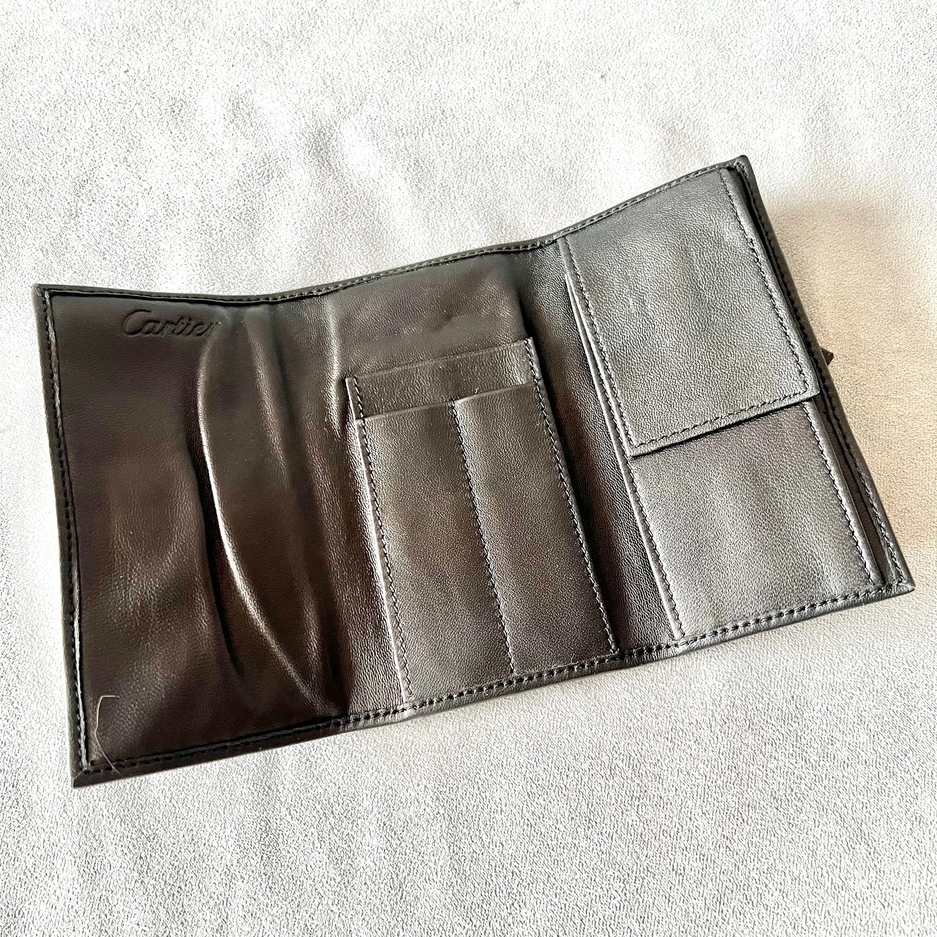 CARTIER Roadster Accessories Black Leather Pouch 5.60x3 inches