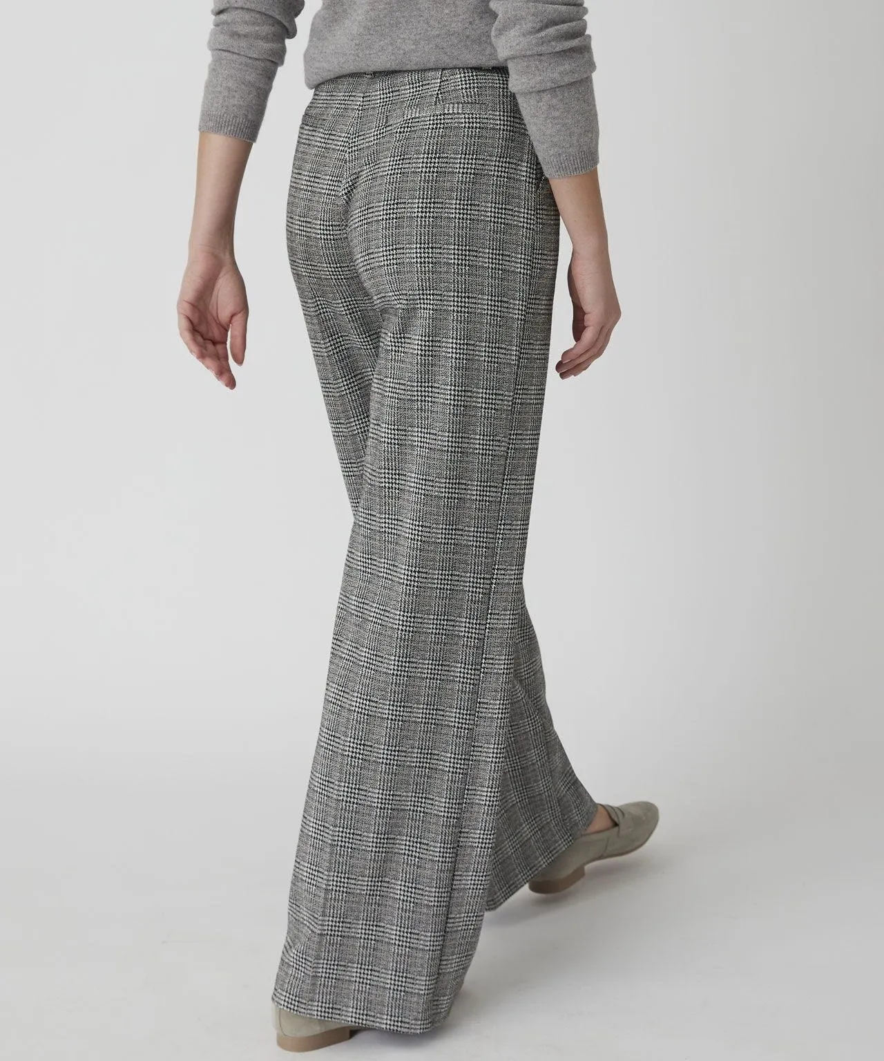 Check Wide-leg Trousers