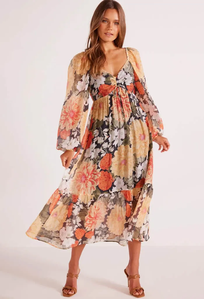 Clementine Midi Dress-Vintage Floral