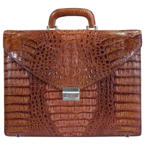 Cognac Big Crocodile Briefcase