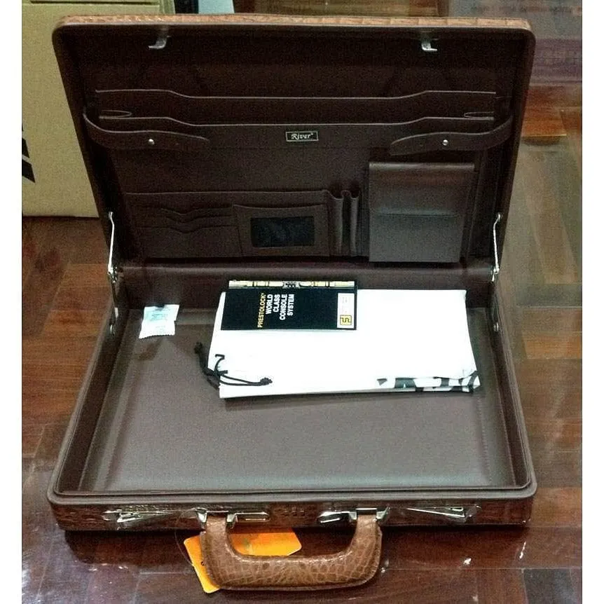 Cognac Crocodile Briefcase Suitcase