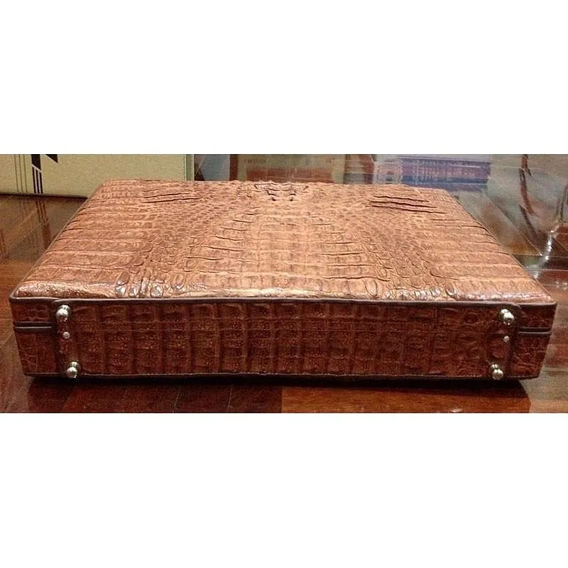 Cognac Crocodile Briefcase Suitcase