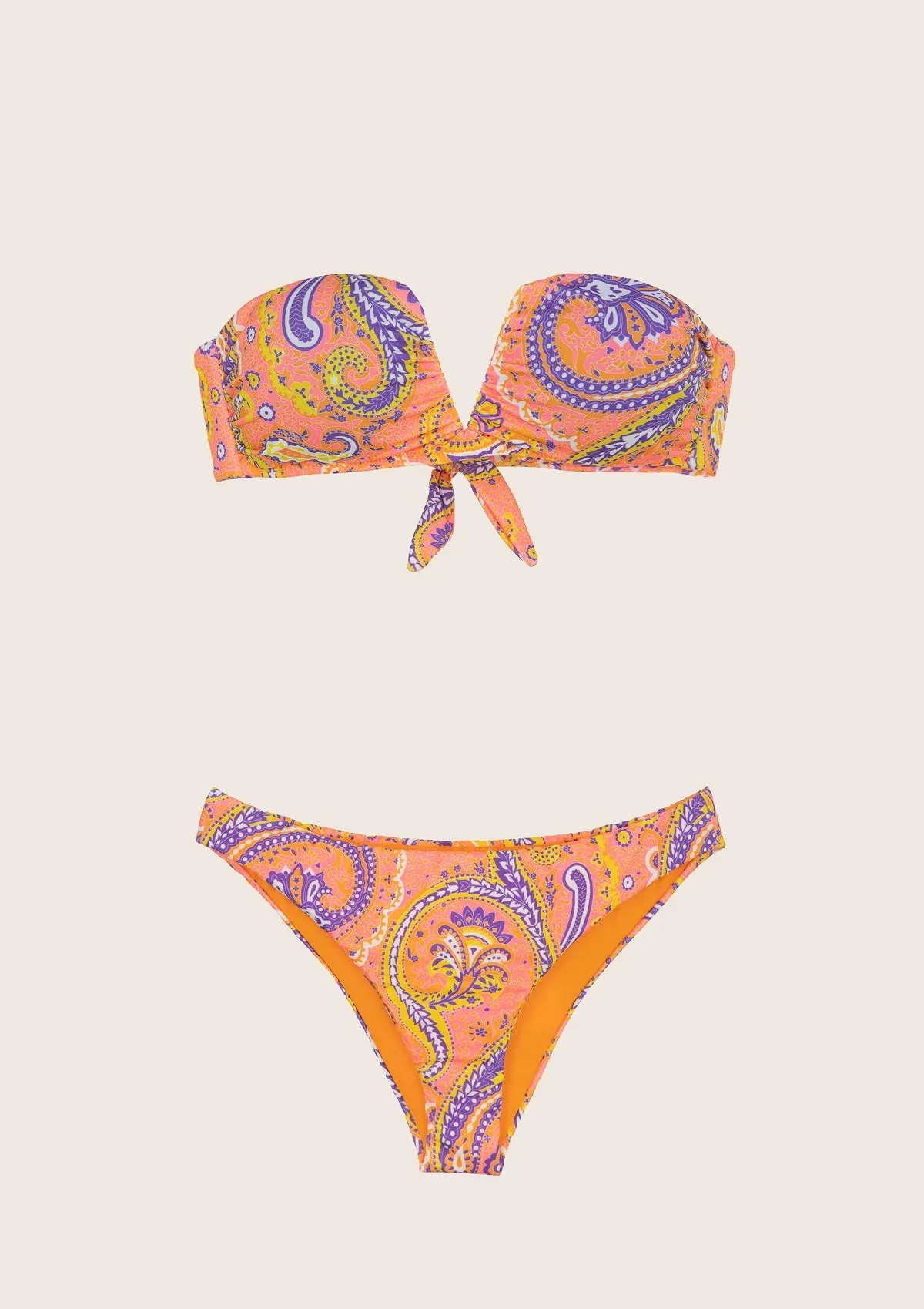 Costume bikini reggiseno a fascia e slip fisso sunrise