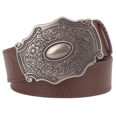 Cowgirl Metal Buckle Western Classical style lady belt casual