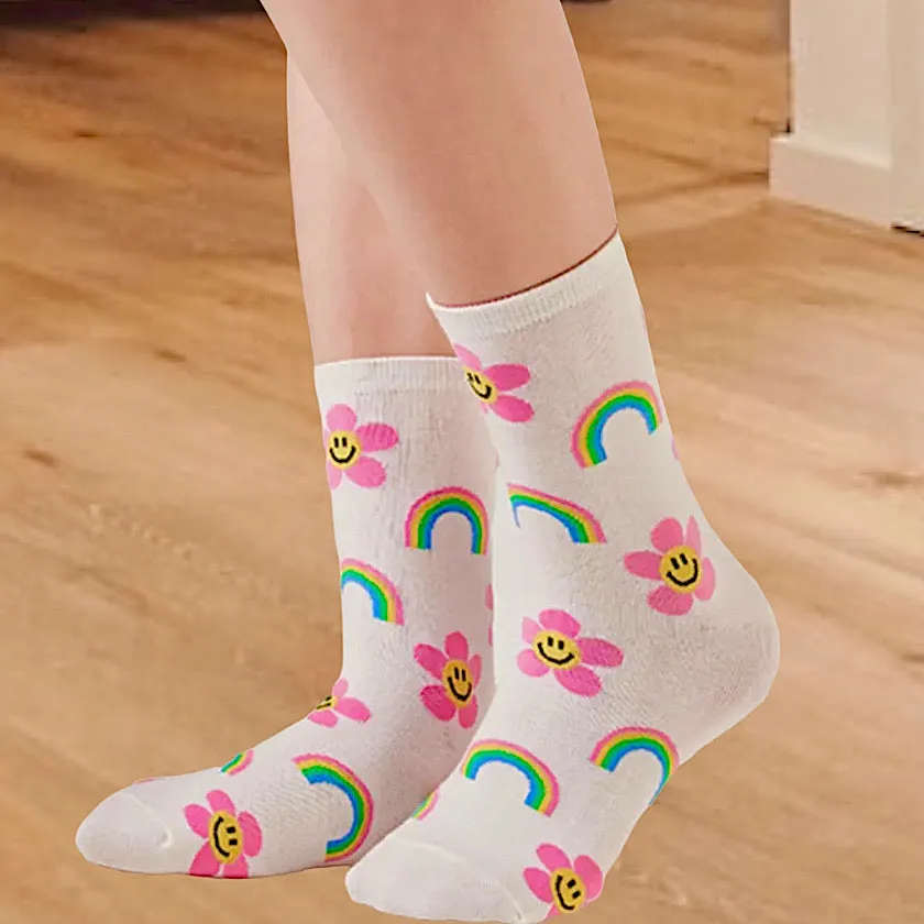 Crew Rainbow Daisy Socks