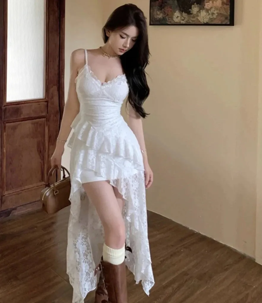 Daisy Wings White Lace Fairycore Coquette Dress