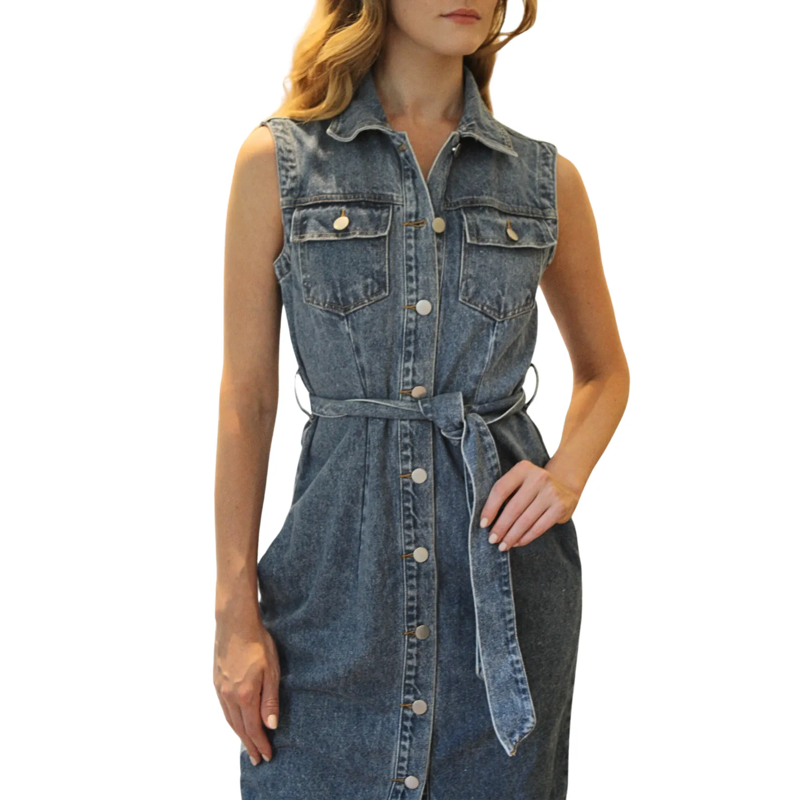 Darcy Sleeveless Denim Dress