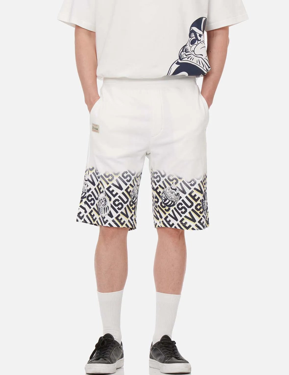 Daruma Monogram Ombre Print Sweat Shorts