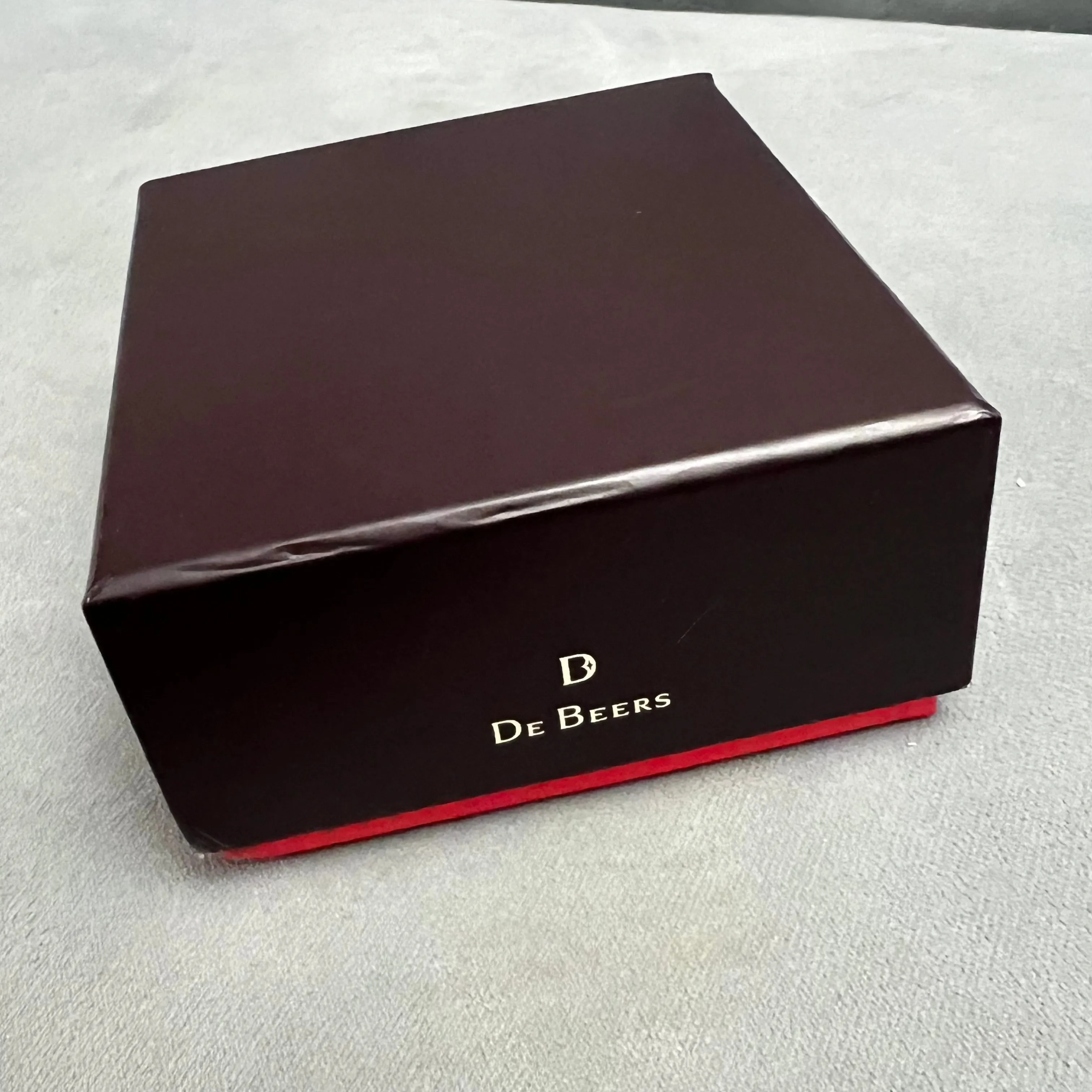 DE BEERS Necklace/Chain/Earrings Box + Outer Box 3.75x3.75x2.80 inches