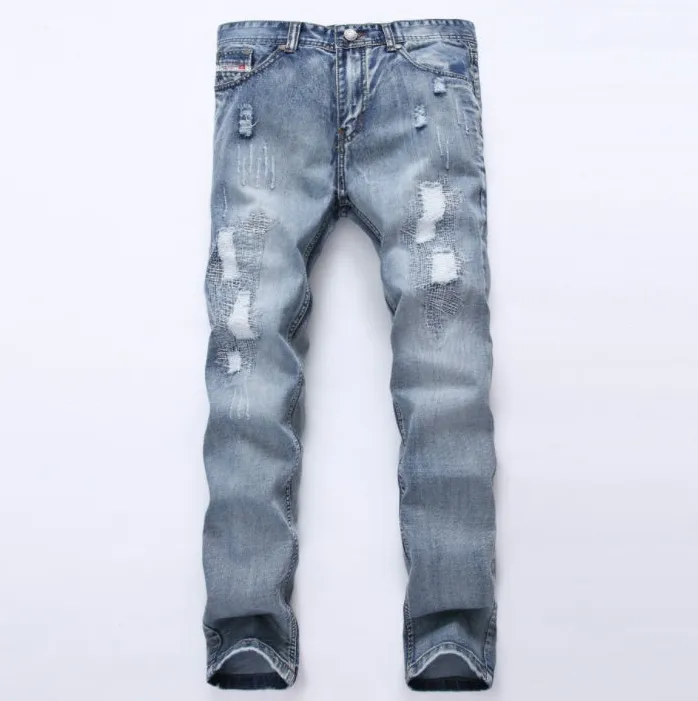 Distressed Slim Fit Ripped Jeans