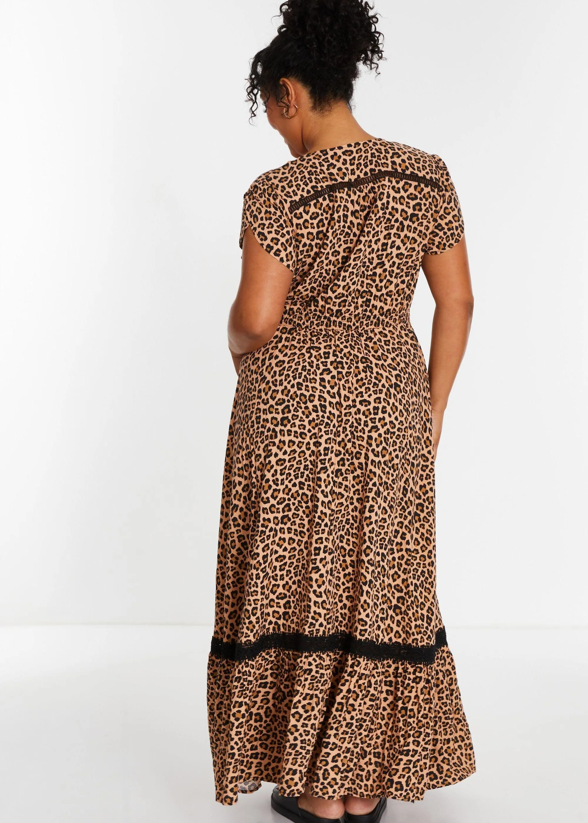 Dresses | Curve Leopard Print Crochet Trim Maxi Dress | Quiz