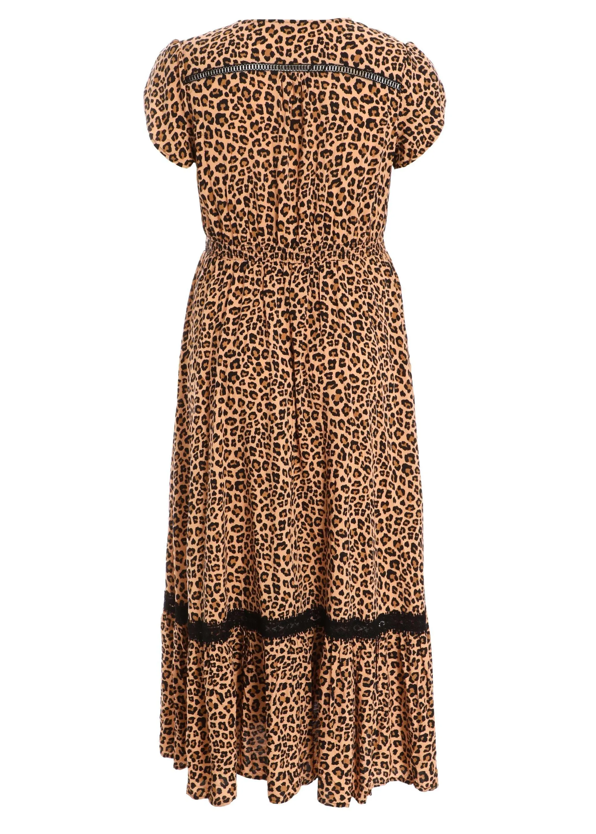 Dresses | Curve Leopard Print Crochet Trim Maxi Dress | Quiz