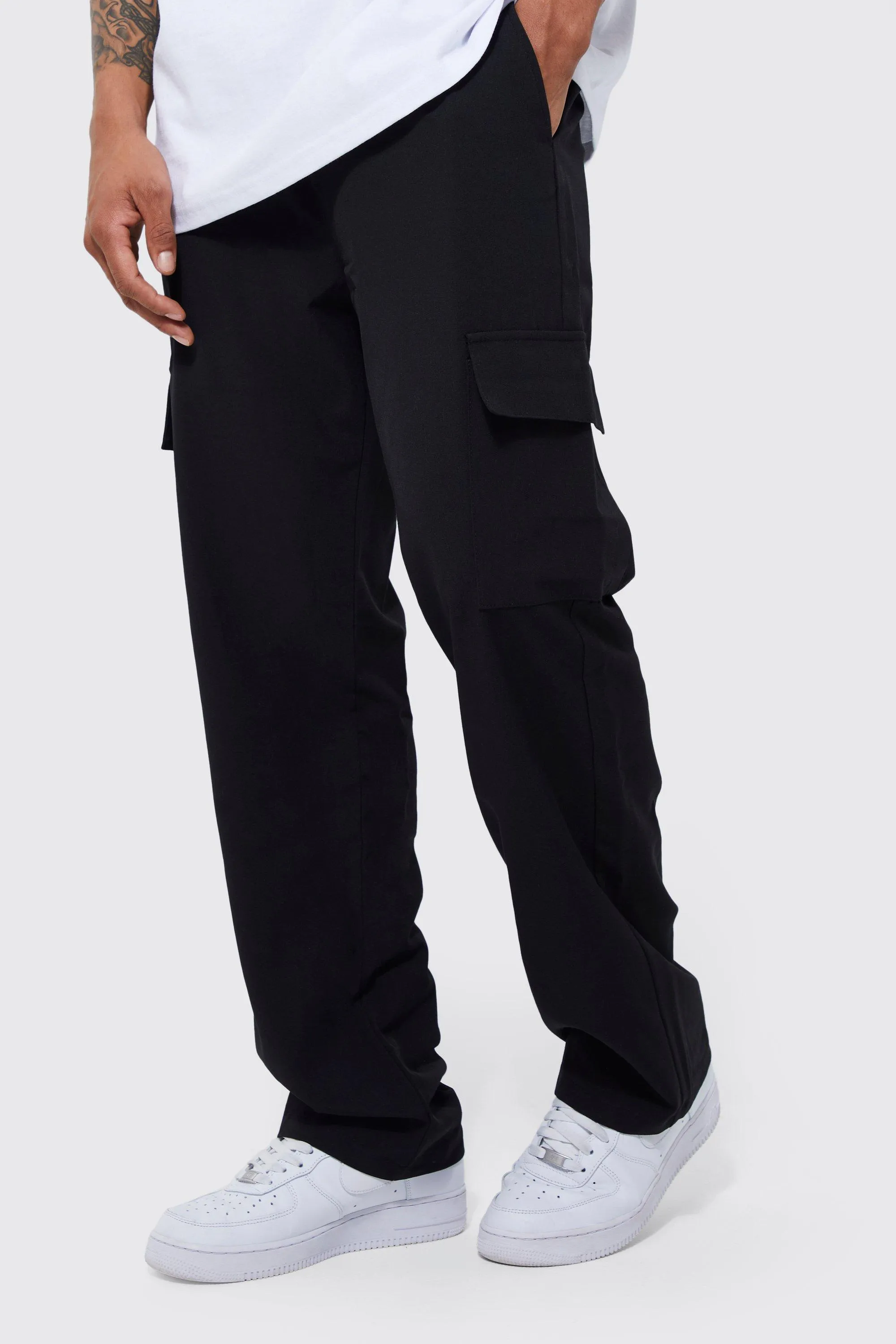 Elastic Waist Relaxed Fit Cargo Pants