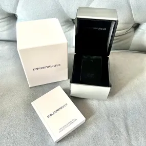 EMPORIO ARMANI Box + Outer Box 4.5x3.75x4.10 inches + Booklet