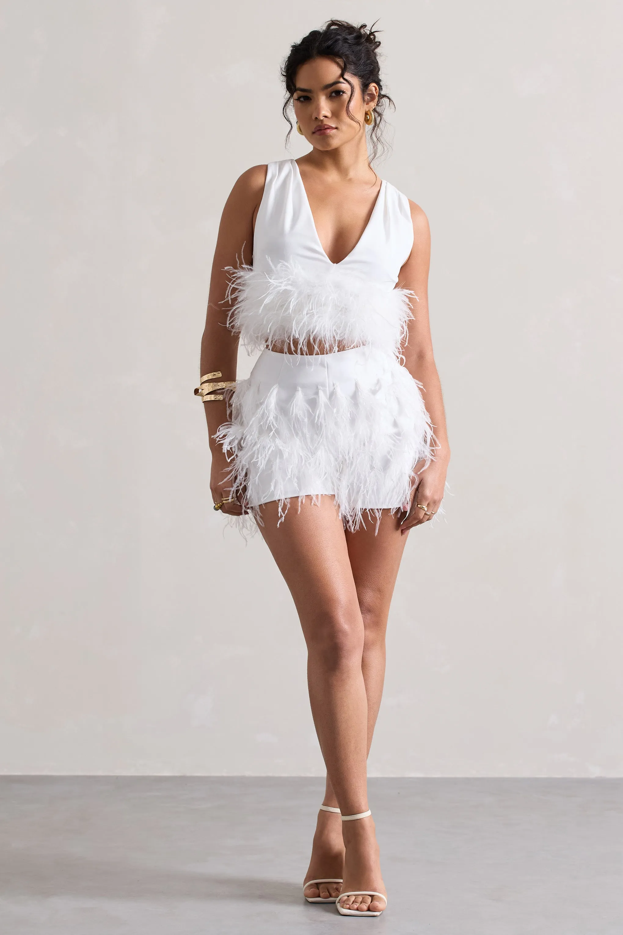 Encore | White Feather Shorts