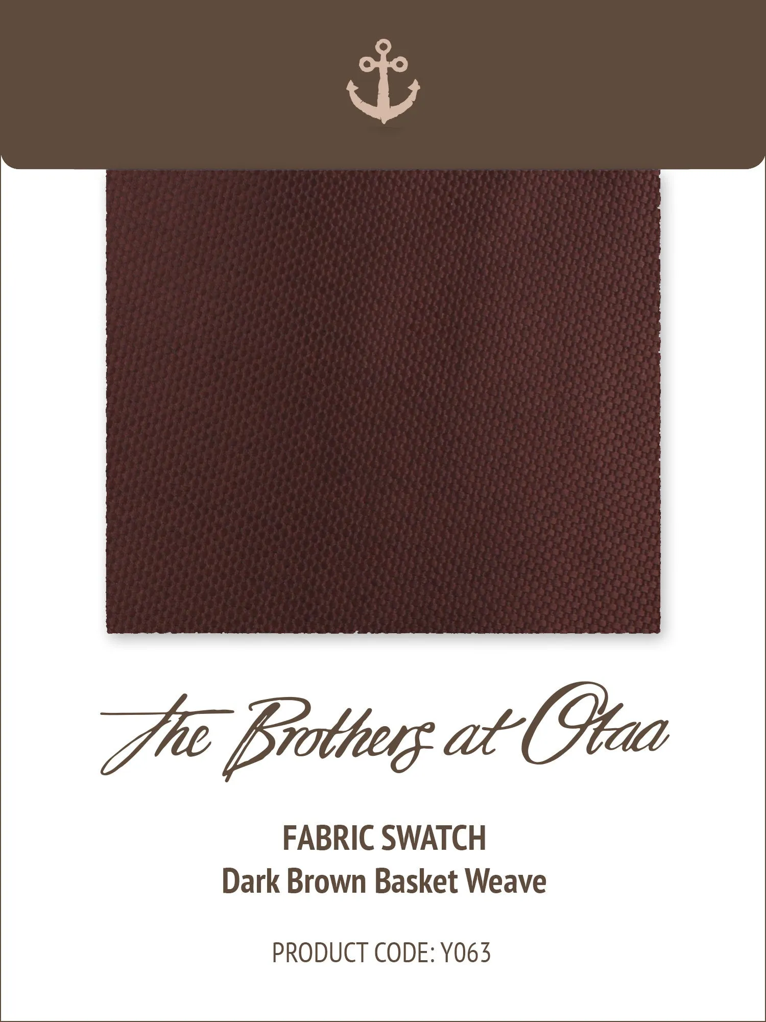 Fabric Swatch (Y063) - Dark Brown Basket Weave