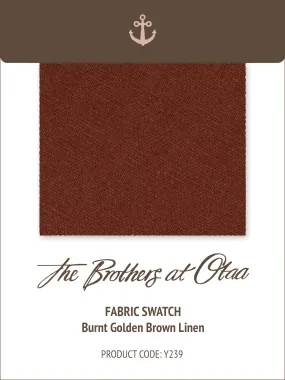 Fabric Swatch (Y239) - Burnt Golden Brown Linen