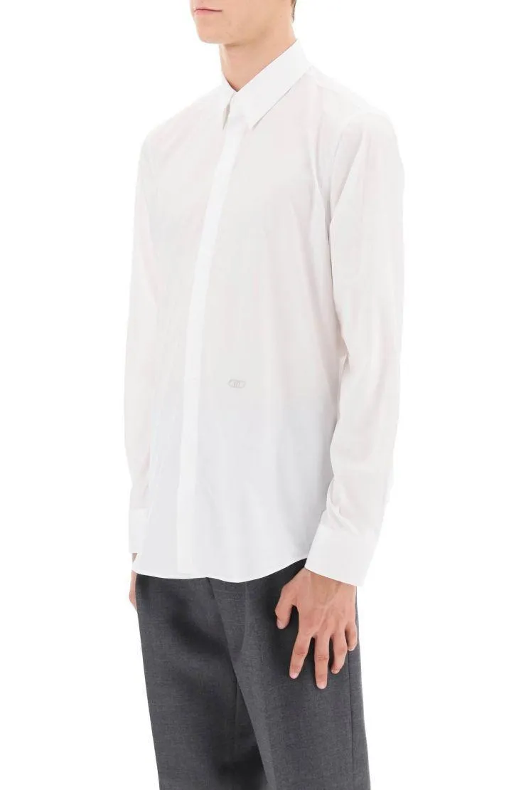 FENDI  |Long Sleeves Plain Cotton Logo Luxury Shirts