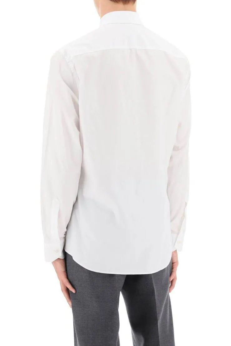 FENDI  |Long Sleeves Plain Cotton Logo Luxury Shirts