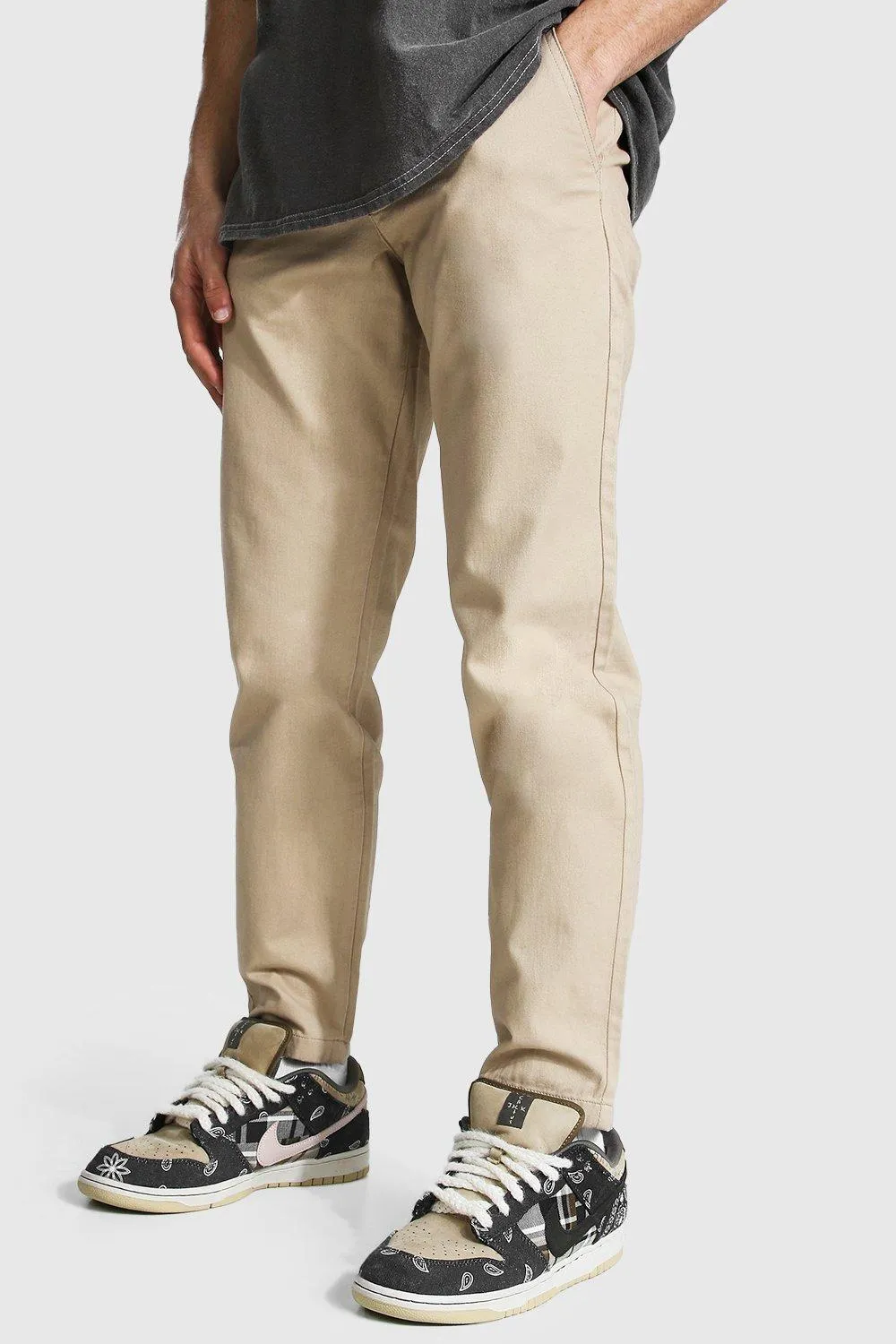 Fixed Waist Slim Fit Chino Pants