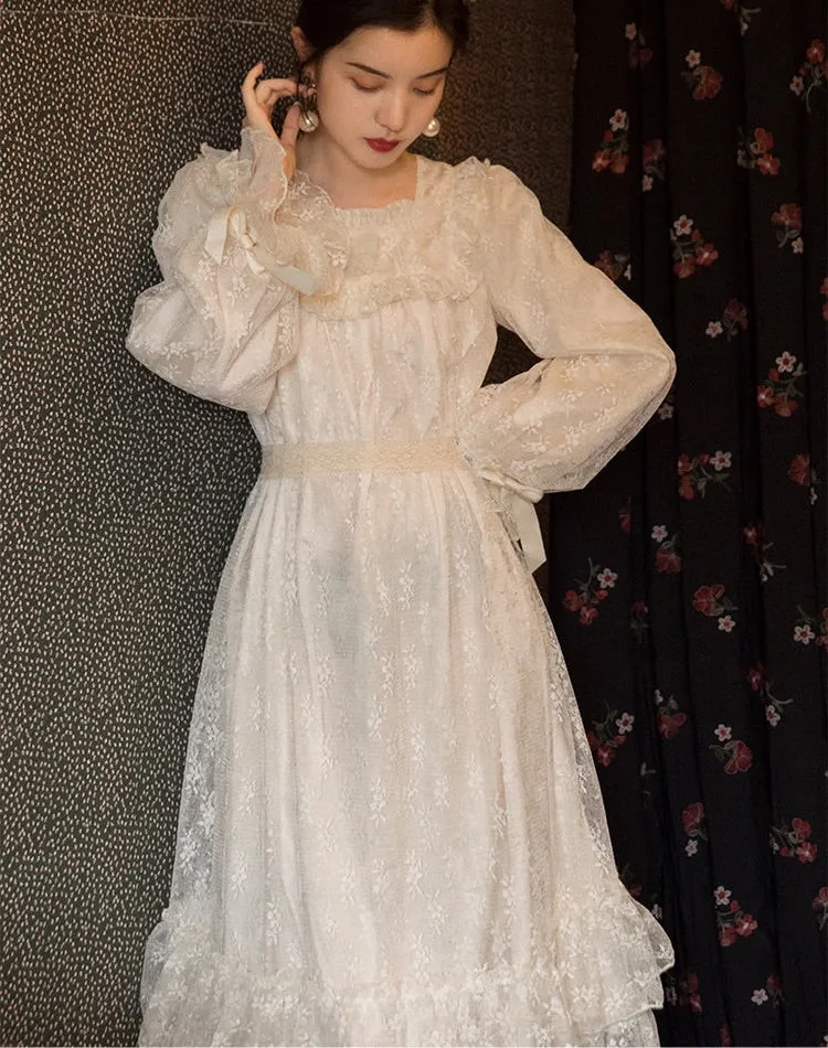 Gelleia Romantic Royalcore Lace Fairy Dress