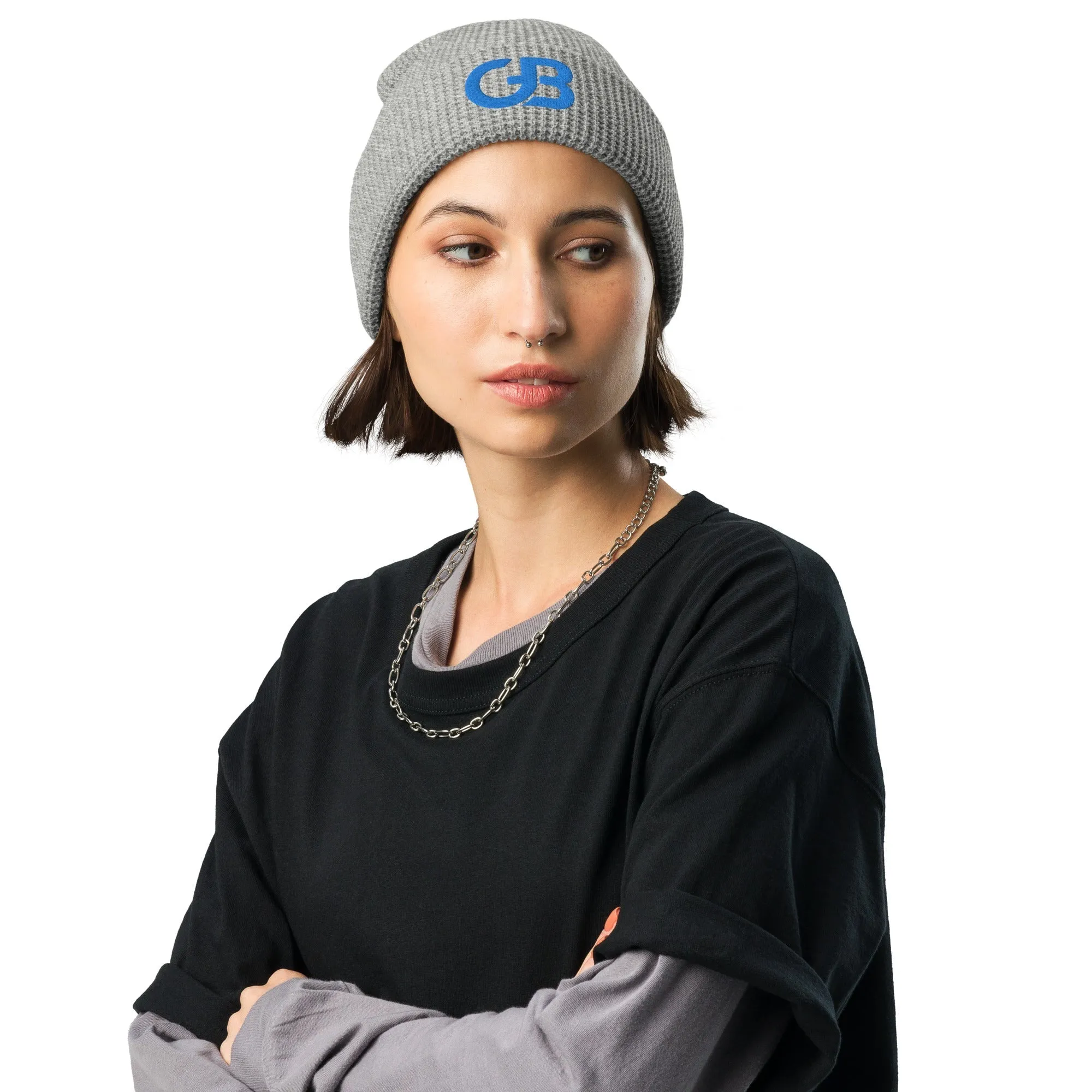 Gerald Black Waffle Beanie AQUA