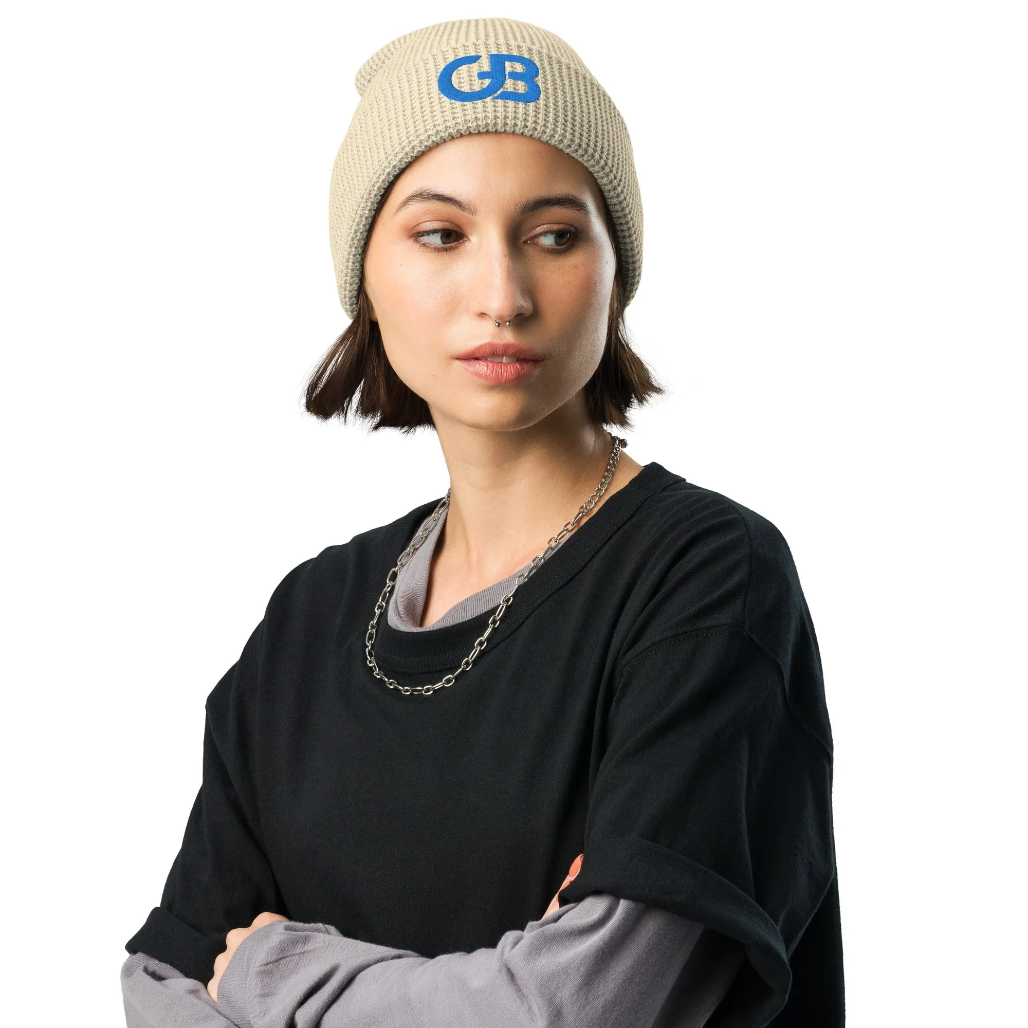 Gerald Black Waffle Beanie AQUA