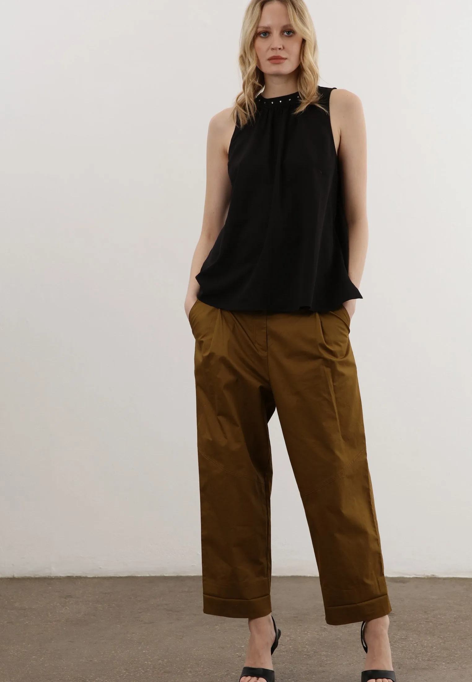 GLEAM TROUSERS ECRU OLIVE