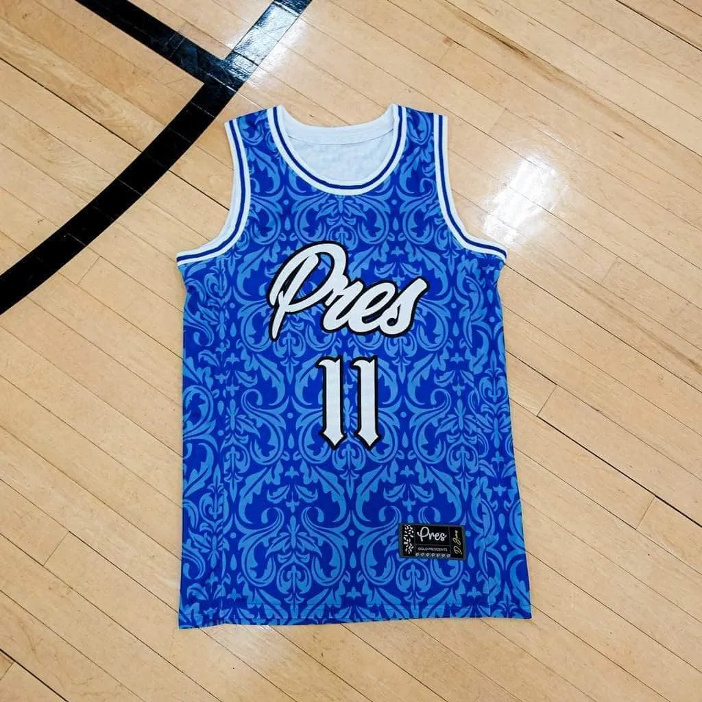 Gold Pres Basketball Jersey - Royal Blue