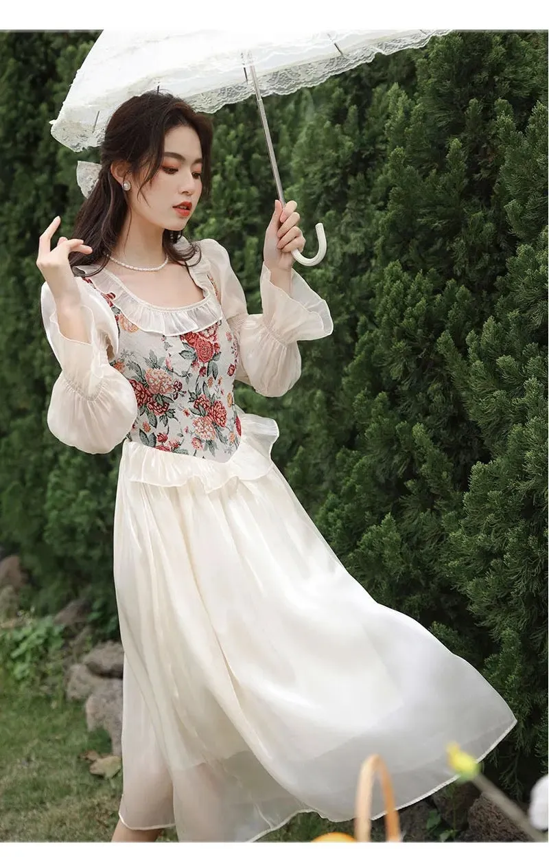 Golden Honeyflower Vintage-style Fairytale Princess Dress