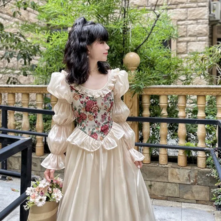 Golden Honeyflower Vintage-style Fairytale Princess Dress