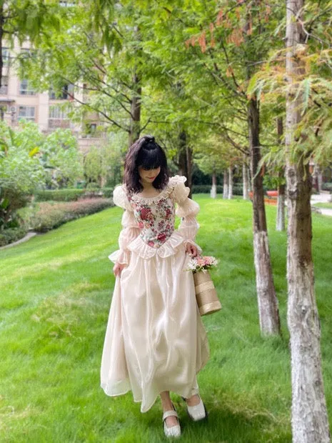 Golden Honeyflower Vintage-style Fairytale Princess Dress