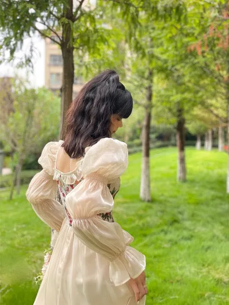 Golden Honeyflower Vintage-style Fairytale Princess Dress